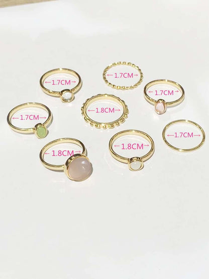 Multicolor Round Ring Set