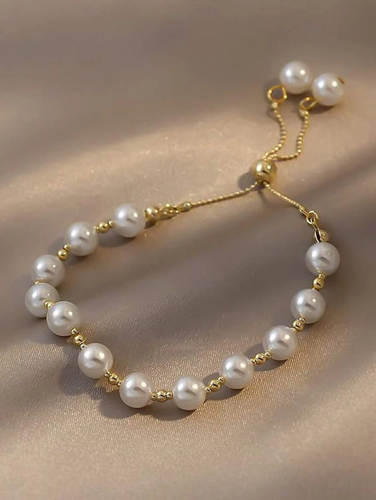 Faux Pearl Beaded Bracelet