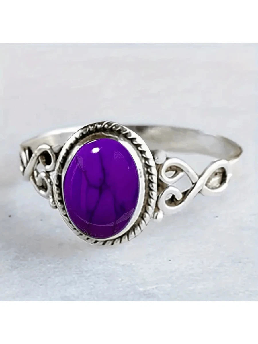 Retro Turquoise Howlite Ring