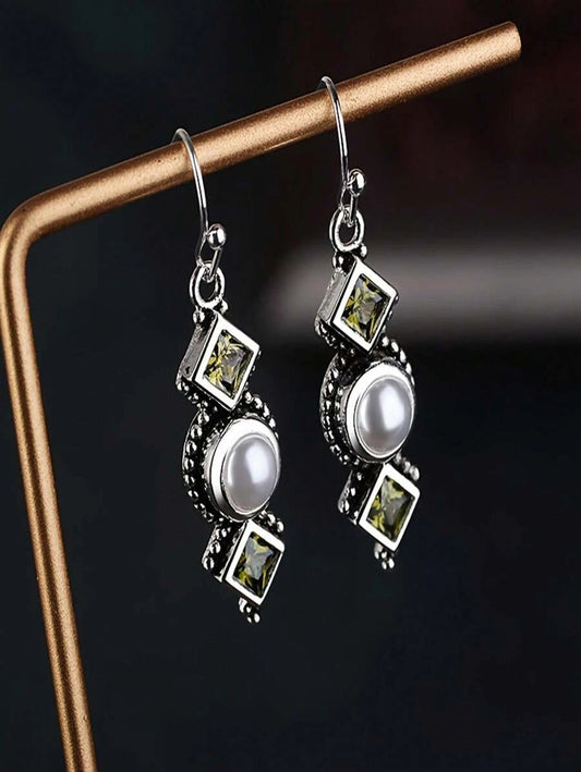 Vintage Asymmetric Geometric Drop Earrings