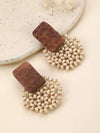 Handmade Wooden Beaded Disc Earrings