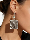 Vintage Minimalist Distressed Metal Disc Earrings