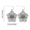 Vintage Silver Flower Drop Earrings