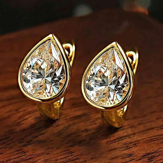 French Vintage Water Drop Zirconia Earrings