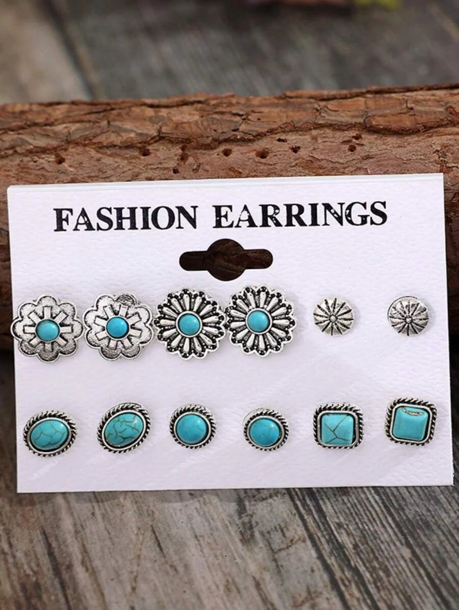 Vintage Western Turquoise Earring Set