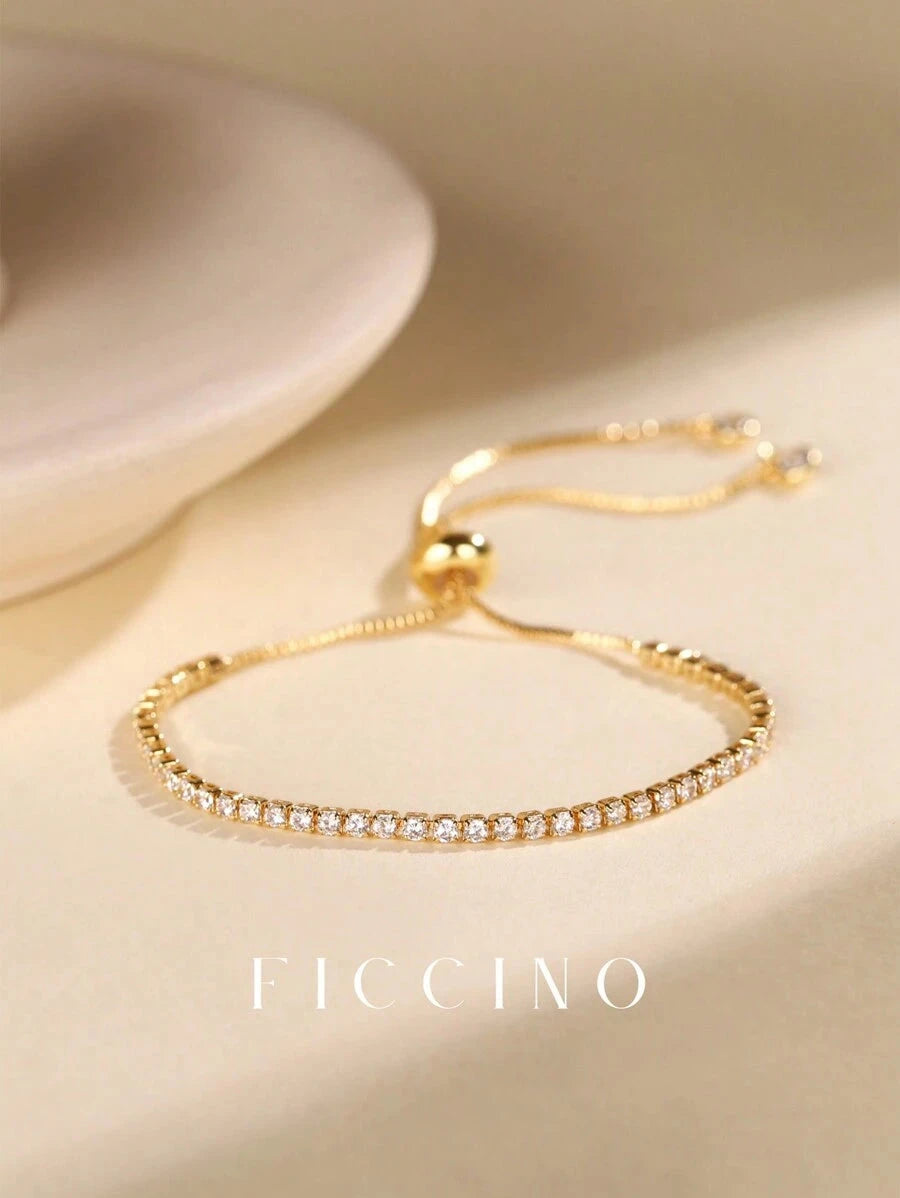 Ficcino Gold-Plated Tennis Bracelet