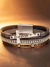 Bohemian PU Leather Cross Bracelet