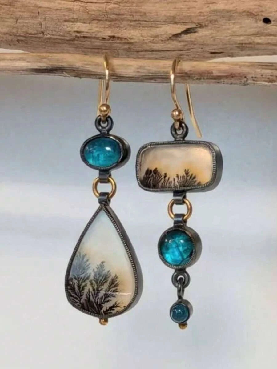 Vintage Bohemian Asymmetric Drop Earrings