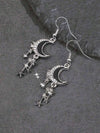 Retro Gothic Crescent Moon Drop Earrings