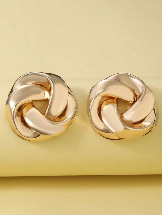 Geometric Old Money Gold Earring Studs