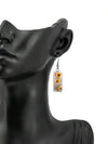 Vintage Sunflower Print Drop Earrings