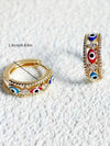 Gold Plated Crystal Demon Eye Earrings