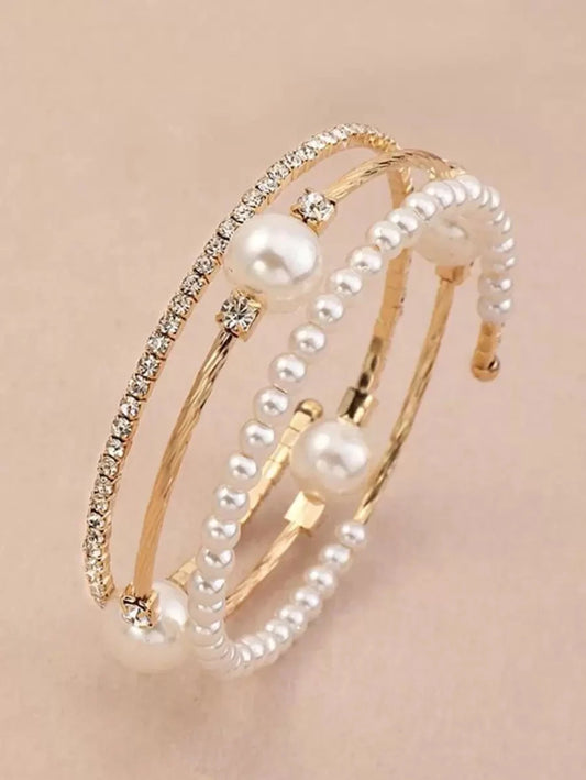 Faux Pearl Rhinestone Jewelry