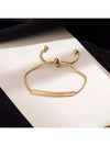 Gold Plated Stainless Steel Curved Tube Charm Bracelet