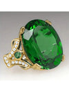 Bohemian Red Zirconia Oval Ring