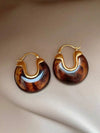 Vintage Geometric Resin Hoop Earrings