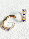 Gold Plated Crystal Demon Eye Earrings