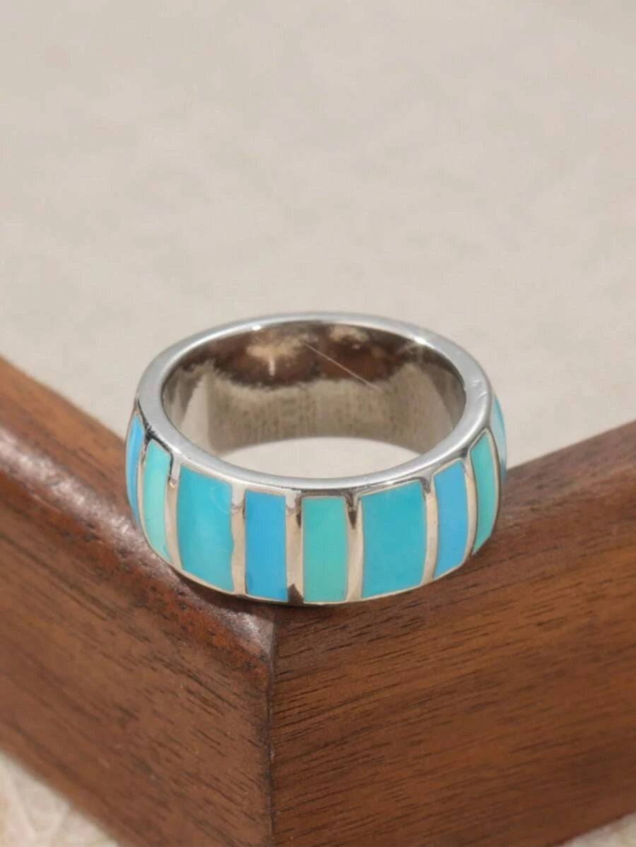 Silver Bohemian Wide Band Ring