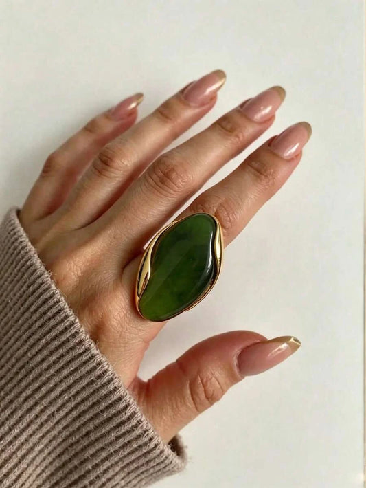 Gold Plated Geometric Resin Ring