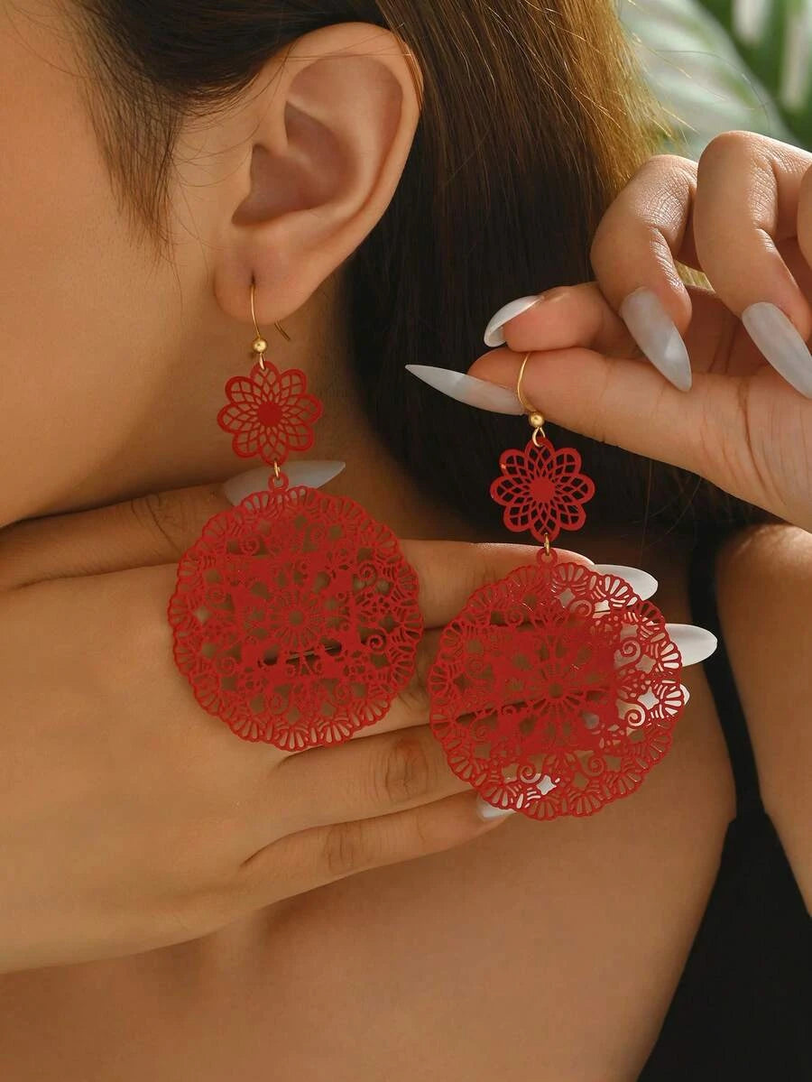Vintage Hollow Statement Earrings