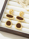 French Vintage Enamel Asymmetrical Drop Earrings