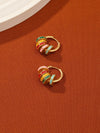 Enamel Geometric Hoop Earrings