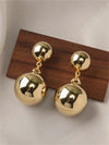 Metallic Ball Tassel Drop Earrings