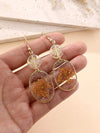 Dried Flower Resin Oval Earrings