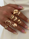 Vintage Geometric Open Ring Set
