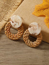 European Boho Rattan Drop Earrings