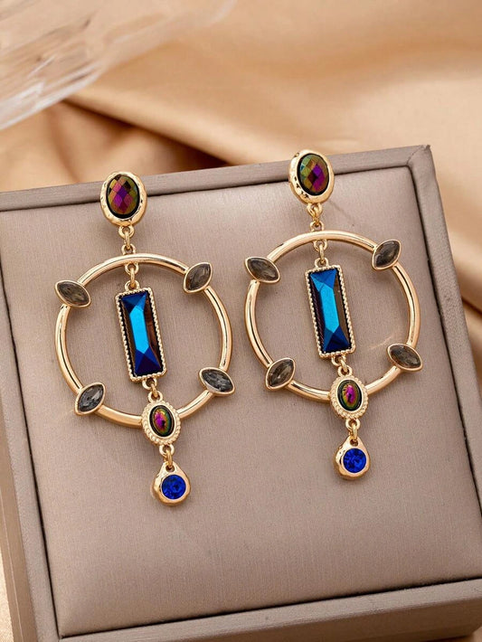 Geometric Multicolor Gemstone Earrings