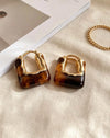 Retro U-Shaped Resin Earrings