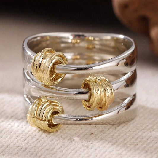 Vintage Dual-Tone Wrapped Ring