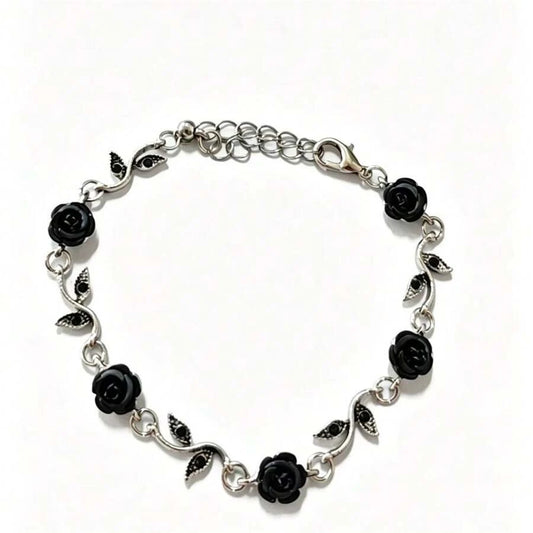 Minimalist Black Rose Bracelet