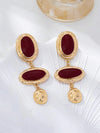 Vintage Palace Asymmetrical Enamel Dangle Earrings