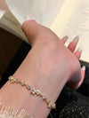 Rhinestone Floral Stretch Bracelet