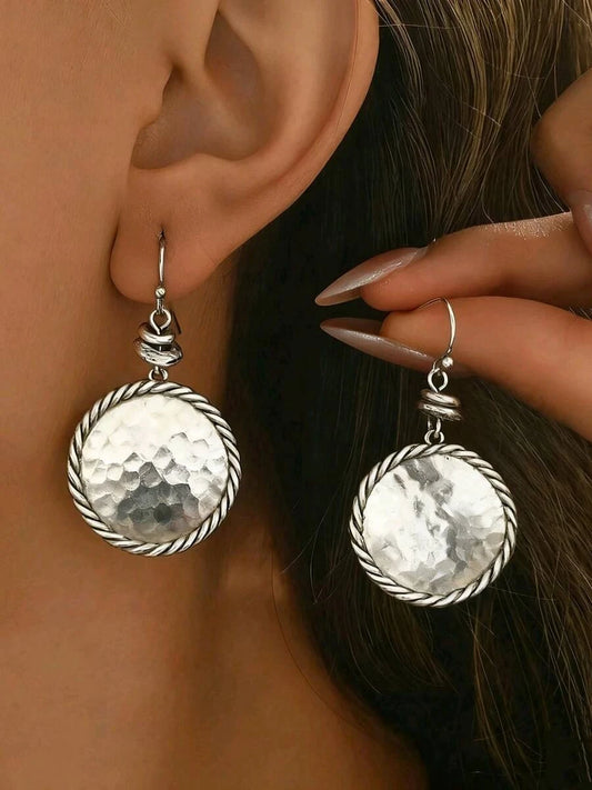 Vintage Minimalist Floral Pendant Earrings