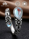 Sterling Silver Moonstone Spoon Ring