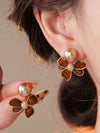 Amber Boho Plant Earrings