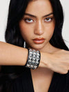 Punk Rivet Leather Bracelet Set