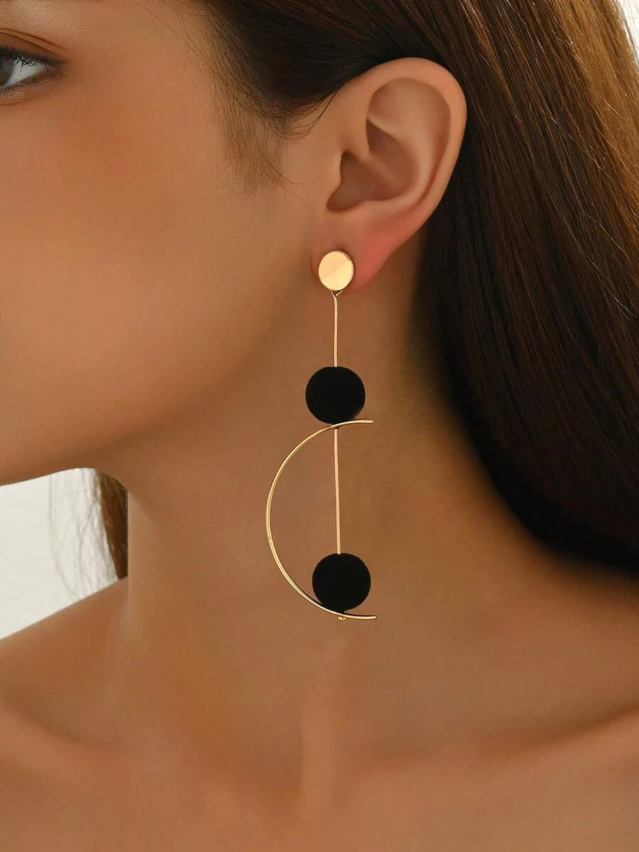 Retro Geometric Rotatable Drop Earrings