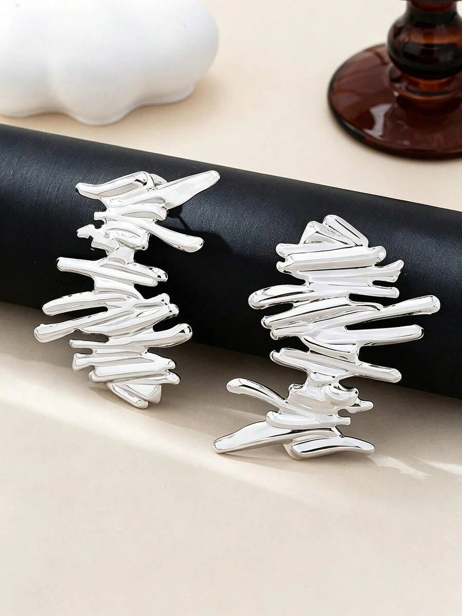 Asymmetrical Hollow Metal Earrings
