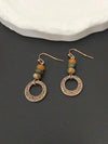 Vintage Bohemian Bronze Hammered Disc Earrings