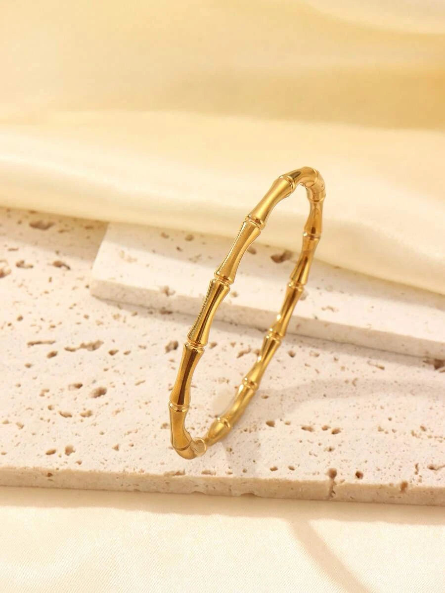 Floral Rhinestone Gold Plated Bracelet Set