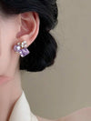 French Faux Pearl Glass Stud Earrings
