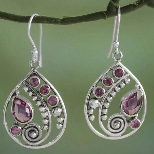 Vintage Bohemian Silver Dangle Earrings