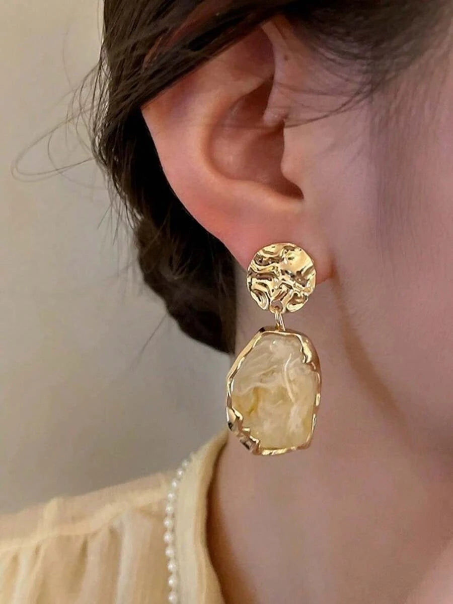 Retro Resin Geometric Earrings