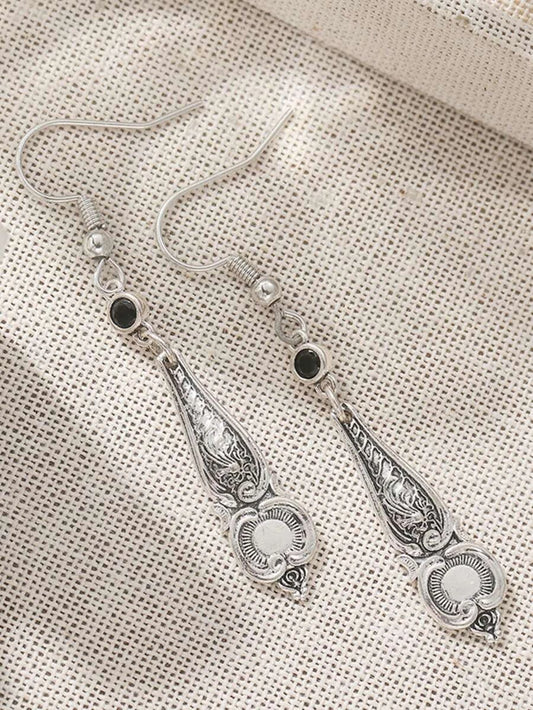 Handmade Vintage Bohemian Silver Dangle Earrings