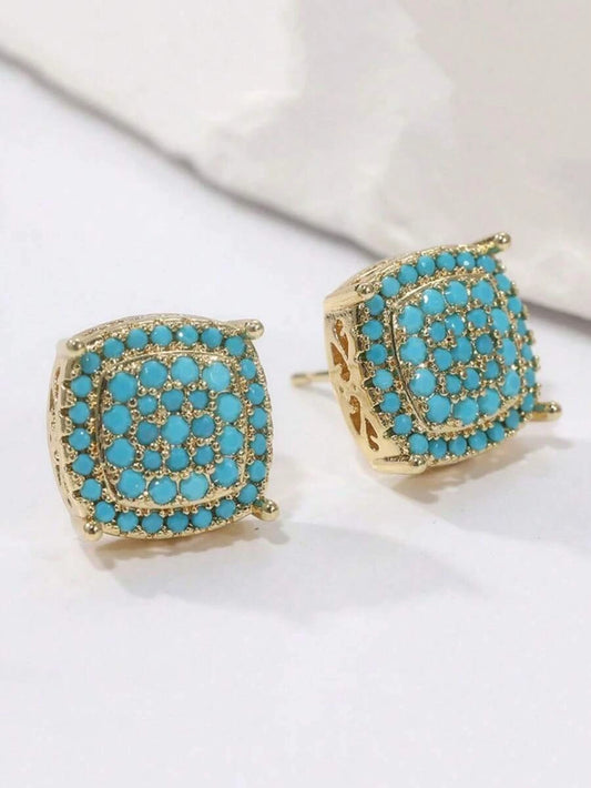 Vintage Square Copper Earrings