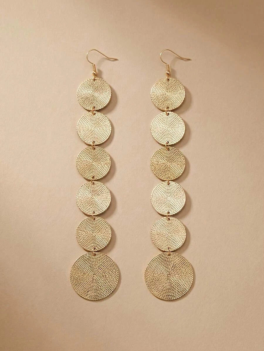 Geometric Polygon Tassel Earrings